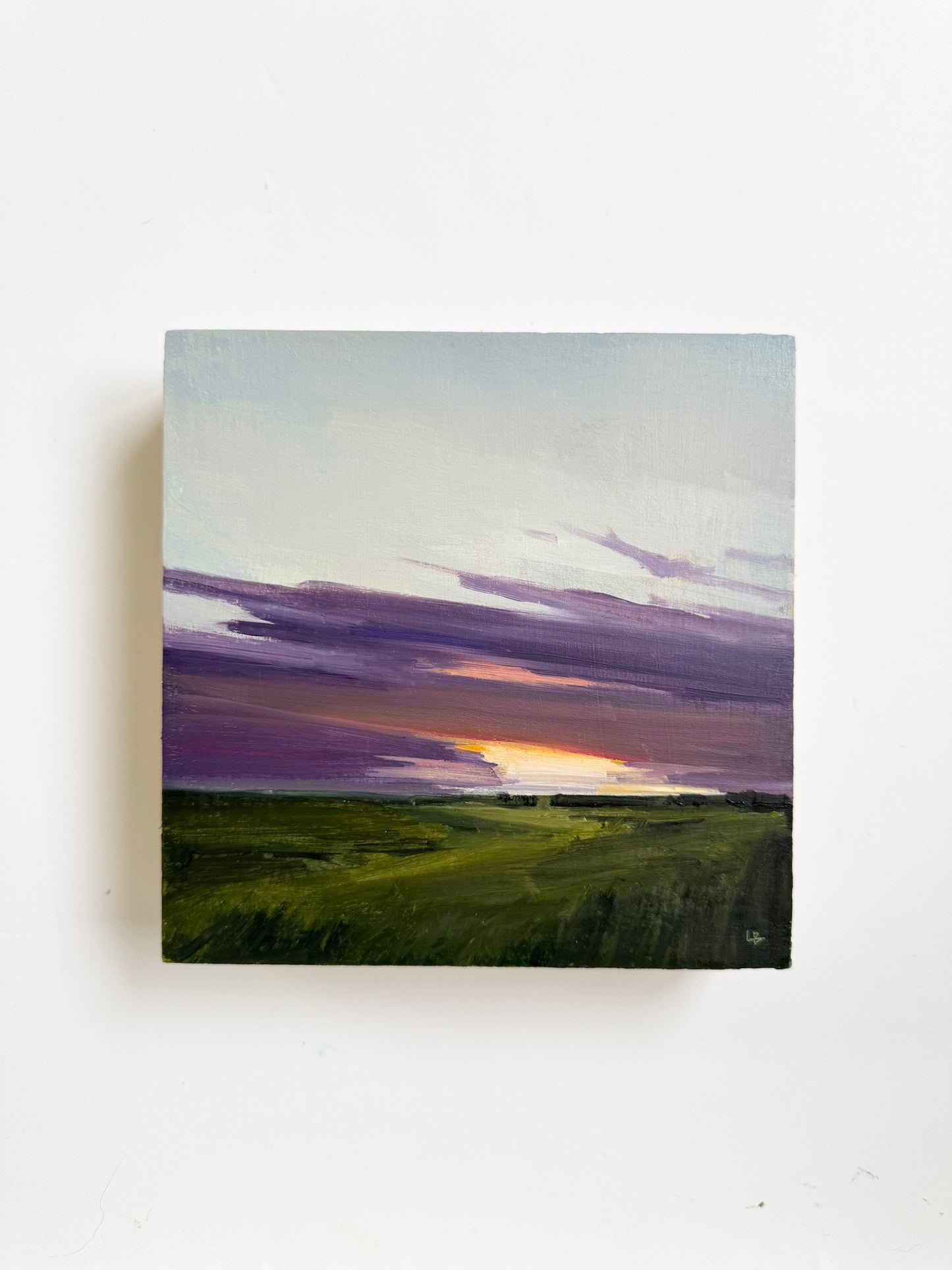 Last Light • original oil on wood panel 6x6”