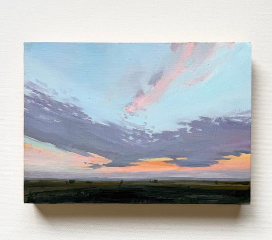 Westward Rainbow • oil on wood 5x7”